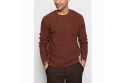 China 80 Lambswool 20 Nylon Knitted Pullover Mens , Chunky Pullover Sweater With Intarsia Elbow supplier
