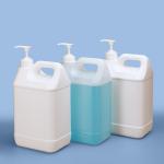 Liquid Detergent Container One Liter 5L Plastic Jerry Can F-Style Jugs With Pump Dispensar For Hand Wash Disinfection for sale