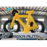 Yellow Advertising High Custom Inflatable Products Promotional Model Bicycle With Print for sale