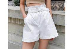 China Sweet Cotton Short Pants Anti Wrinkle Korean Casual Pants With Belt supplier