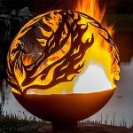 Sphere Design Corten Steel Firepits Rustic Red Or Customized Finish for sale