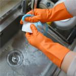 Soft Elastic Anti Slip Kitchen 40g Rubber Dishwashing Gloves for sale
