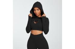 China 230gsm Athletic Women Workout Hoodies Long Sleeve Crop Top Hoodies supplier