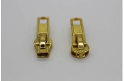 China Garment Unique Gold Double Metal Zipper Pulls Slider Jacket Zipper Replacement supplier