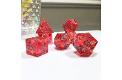 China Phantom red resin & foil gold Resin Boarding Dice Set Dragon and Dungeon supplier