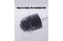 China White Toilet Brush And Holder Set Silicone Bristles With Tweezers supplier