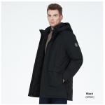 Parker Style Bio Down Man Coat Black Mens Casual Coats With 6 Pockets