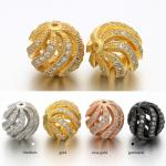 Round DIY Gold Jewelry Plating Crystal Silver Spacer Bead OEM for sale