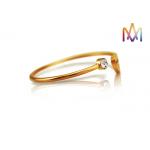 OEM ODM Geometry Heart Open Cuff Bracelets With Stone
