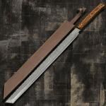 Damascus Steel Black Butcher Knife OEM Long Blade Hunting Knife 27in for sale