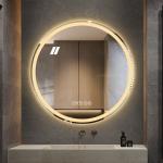 Waterproof Frameless Touch Screen Vanity Smart Led Light Round Bathroom Silver Mirror