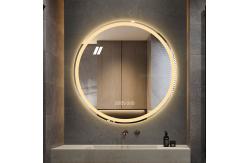 China Waterproof Frameless Touch Screen Vanity Smart Led Light Round Bathroom Silver Mirror supplier