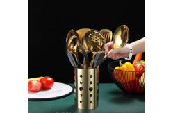 China Gold Stainless Steel Spatula Set CU Approved Multiusage Titanium Plating supplier