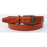 Adjustable Length Japanese Clip Mens Dress Belts Cognac Color With Black Nickel Buckle for sale