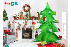 China New Design Green Giant Inflatable Xmas Tree With Ornament Balls And Stars supplier