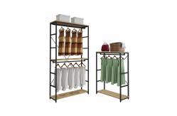 China Commercial  Metal Display Fixture Heavy Duty Retail Shelving Apparel Rack Display Clothes Rail supplier