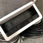 Integrated 4*HDMI Desktop Cable Cubby Box CAT6 Network Interface 2*3.5mm Audio for sale
