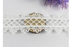 China Scalloped Water Soluble Lace Trim By The Yard , White Scalloped Edge Lace Ribbon supplier
