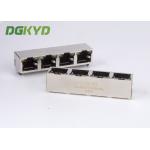 Metal shielded quad port rj45 keystone connector without transformer, Y/G LEDs for sale