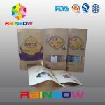Stand Up Simple Brown Kraft Paper Snack Bag With Clear Window