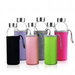 550ml Customized Borosilicate Glass Water Bottle With Neoprene Sleeve