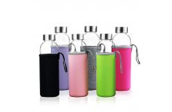 China 550ml Customized Borosilicate Glass Water Bottle With Neoprene Sleeve supplier