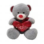 10.24in 26cm Valentines Day Plush Toys White Teddy Bear Holding A Heart Hypoallergenic for sale