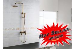 China Classic Antique Brass Thermostatic Shower Systems With 8 Inches Round Head supplier