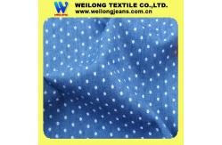 China 4.2oz Feather Printed Indigo Thin Lightweight Cotton Denim Fabric For Summer supplier