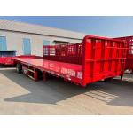Red 3X16T Flatbed Trailer Semi Truck 40ft Flatbed Semi Trailer For Bulk Cargo for sale