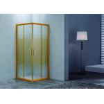 Bathroom OEM / ODM Glass Shower Cabinet With Golden Stainless Handle for sale