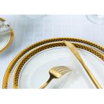 OEM ODM 8.25 Inch Ceramic White Plates With Gold Trim
