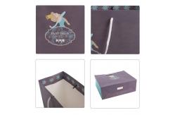 China Unique Gift Handle Grey Cotton Art Custom Printed Paper Bags supplier