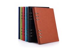 China Custom Black A5 Leather Notebook Printing 96 Sheets For Promotion supplier
