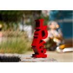 Large Landscape Decorative Red Stainless Steel LOVE Sculpture for sale