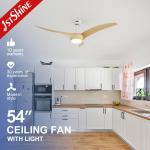 OEM Logo 1stshine 54 LED Ceiling Fan High Speed 3 Color Lighting Remote Control for sale