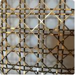 Decorative Metal Wire Mesh Antique Brass Architectural Woven Satin Brass Creative Grille for Hotel Lobby Cabinet Door Decoration for sale