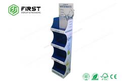 China Custom POP Retail Promotional Folding Paper Floor Display Shelf For Drinks supplier