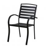 Outdoor Courtyard Curved Armchair Plastic Wood Slat Aluminum Stacking for sale