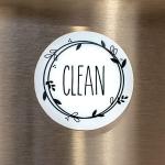Double Sided Round Circle Dishwasher Magnet Clean Dirty Sign Indicator