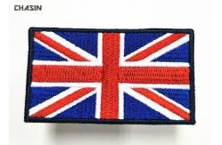 China 2.5 Tall Embroidery UK Flag Military Style Patches Iron On Backing supplier