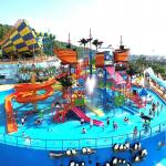31*26m Larger Size Pirate Ship Water Play Centre With Water Sprayers Slides for sale