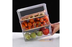 China Clear Fresh Storage Stackable Plastic Fridge Organizer With Cover supplier