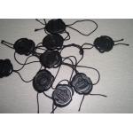 Custom Plastic Hanging Tags Engraved Black Plastic Name Tags With Loop Lock String for sale