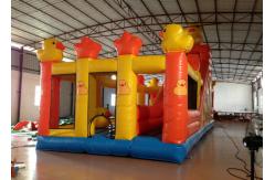 China Inflatable Duck Kids Bouncy Castle ,  High Slide Castle Bounce House 12 X 5m supplier