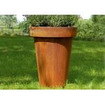 Modern Flared Column Corten Steel Planter Flower Pot For Hotel Decoration for sale