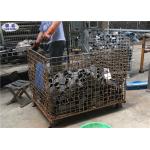 Wire Mesh Steel Pallet Cages Foldable Heavy Duty Storage For Warehouse for sale