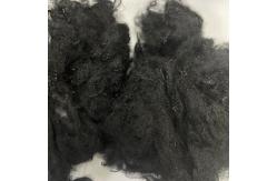 China 2.5D*64mm black virgin recycled 2D hollow fiber, Suitable for bedding, pillows, cushions and sofa fabric filling supplier