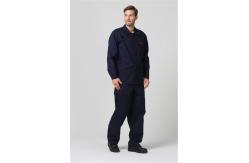 China Dark Blue 350g cotton Molten Metal Flash Resistant Fire Retardant Work Clothes supplier