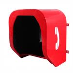 Wall Mounted Waterproof Red Soundproof Telephone Booth for sale
